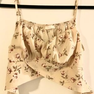 Blush BJ Floral Wrap Crop Top Size M